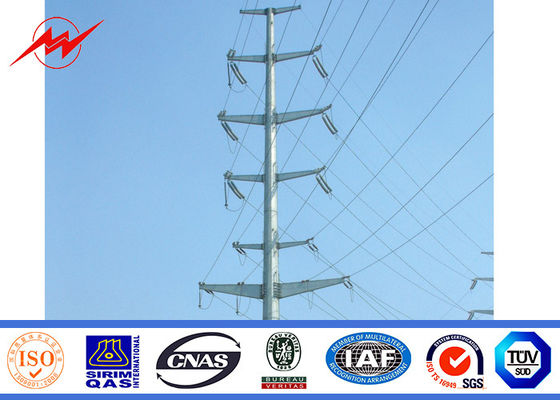 17M High Voltage 220KV Galvanized Electric Steel Power Pole 620 Mpa Tensile Strength