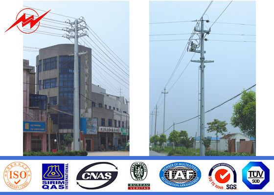 30KN 220KV Galvanized Electric Power Pole , 22M Q345 Steel Power Pole ISO 9001