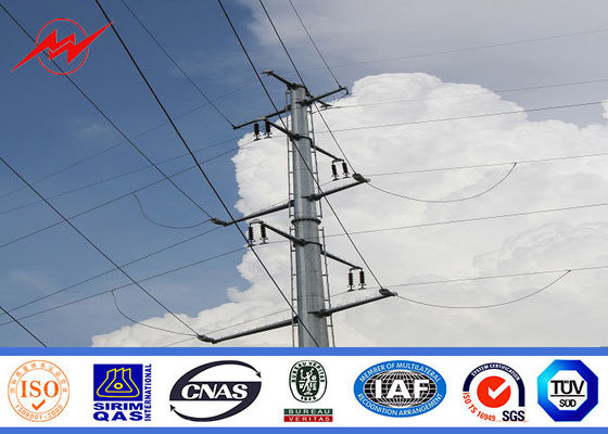 400 KV Steel Utility Galvanized Steel Poles With Shock Resistance Power Line