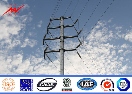 Electricity Distribution 12m Tubular Steel Power Pole For Transmission Line Project