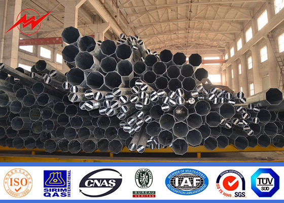 Outside 25m 20KN Transmission Line Poles With Channel Steel 30 M /S Wind Speed