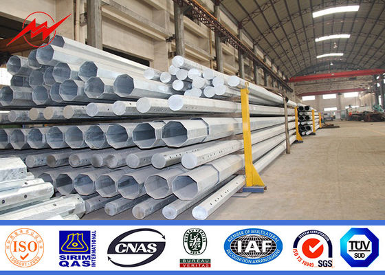 Power Distribution Line Steel Transmission Poles +/- 2% Tolerance ISO Approval