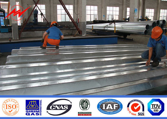 Cross Arm 25 ft Galvanized Steel Pole 10m 12m 15m 69 KV Steel Power Pole