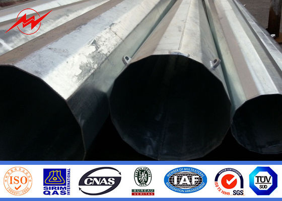 Galvanized Gr65 Round Transmission Line Steel Power Poles With 460 Mpa Yield Strength