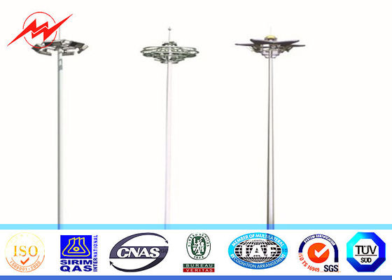 Q345 Steel HDG 40M 60 Lamps High Mast Tower Steel Square Light Poles 15 Years Warranty