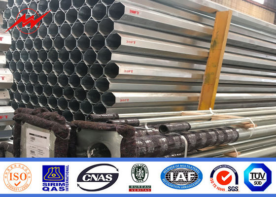 Polygonal Galvanized Steel Pole With Cross Arm Q345 355N/Mm2 Yield Strength