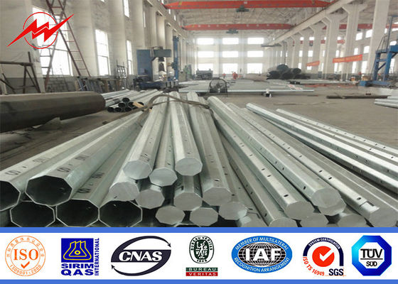 Hot Dip Galvanization Steel Tubular Pole For 69kv Power Distribution Line Project