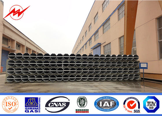 Round Tapered Galvanised Steel Power Transmission Poles / Electrical Power Pole