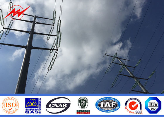 132KV Power Line Galvanized Steel Pole Electrical Tubular Transmission Lines