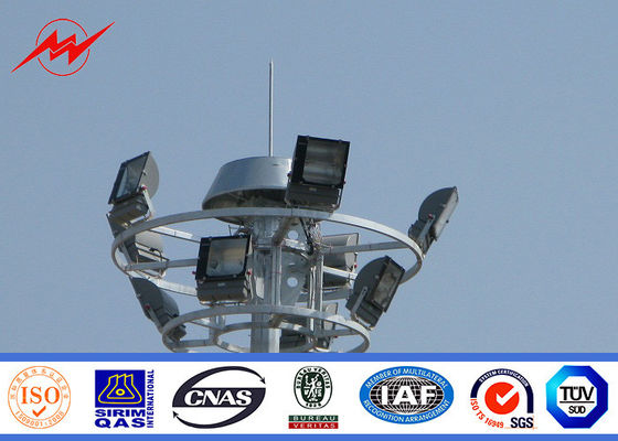 octagonal steel galvanization high mast light pole with platform 20 - 50 metres