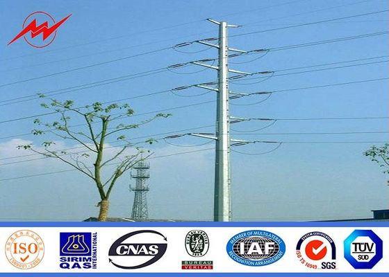 132kv Electrical Power Transmission Poles Round Hot Dip Galvanized For Transmission line