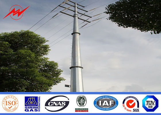 Transmission Line Hot Rolled Coil Steel Power Pole 33kv 10m Electric Utility Poles