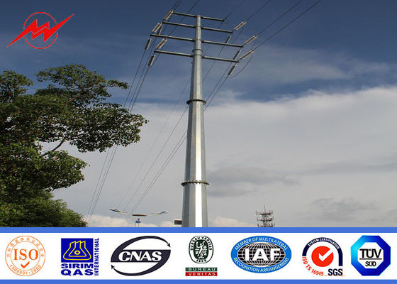 Transmission Line Hot Rolled Coil Steel Power Pole 33kv 10m Electric Utility Poles