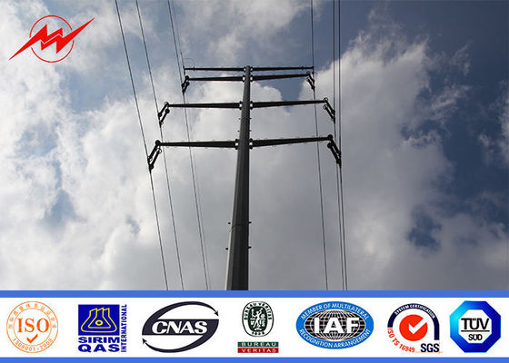 Hot Dip Galvanized Steel Utility Power Poles For 69kv Distribution Line