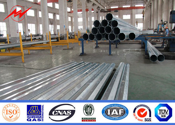 10M 130DAN 300N Hot Dip Galvanized Steel Power Transmission Poles Q235 , Q345 Material