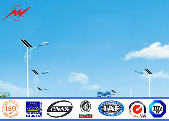 8m Hot Dip Galvanized Steel Pole , Solar Street Light Poles With Q235 Material