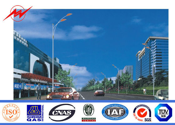 Galvanized Q235 Single Arm Electric Street Light Poles With 4mm Thickness