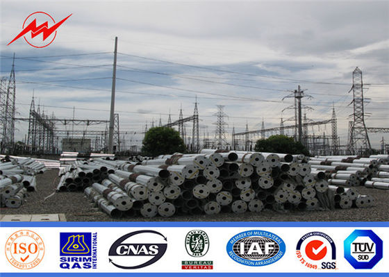 400kV 8M To 16M 2.5KN Hot Dip Galvanized Electric Power Transmission Poles High Voltage Line