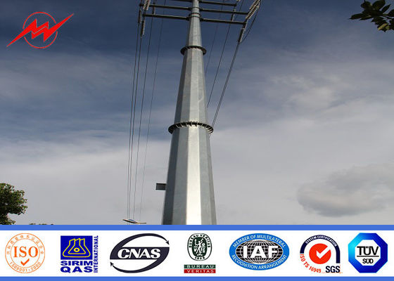 69KV 110 KV 115KV 132KV قطب انتقال فولاد هشت ضلعی با پوشش سطحی Bitumen