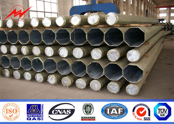 NGCP 65FT قطب فولاد گالوانیزه با 450Mpa برای خط انتقال 69kv ضخامت 10mm