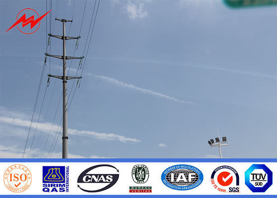 66kv انتقال برق نیروی قطب برج خط / فولاد مستقیم برای خط انتقال خطوط