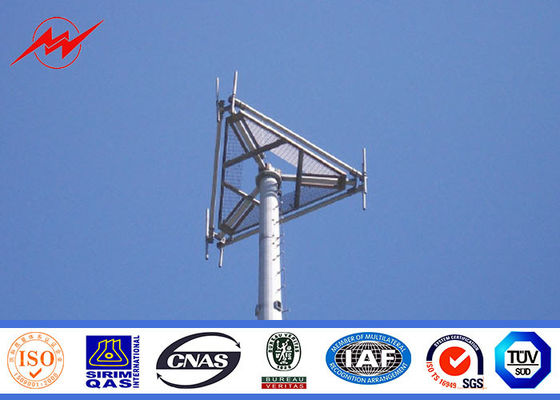 60M حرفه ای Monopole Telecom Tower با ASTM A123 Galvanization Standard