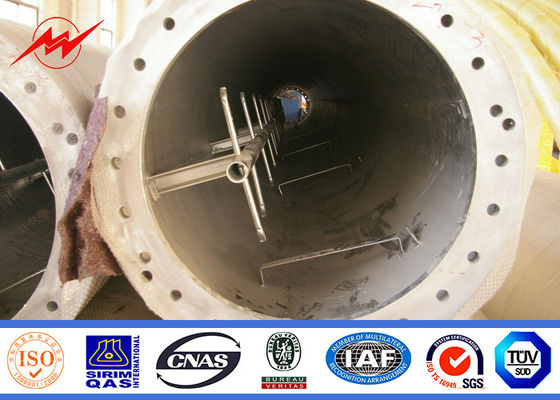 60M حرفه ای Monopole Telecom Tower با ASTM A123 Galvanization Standard