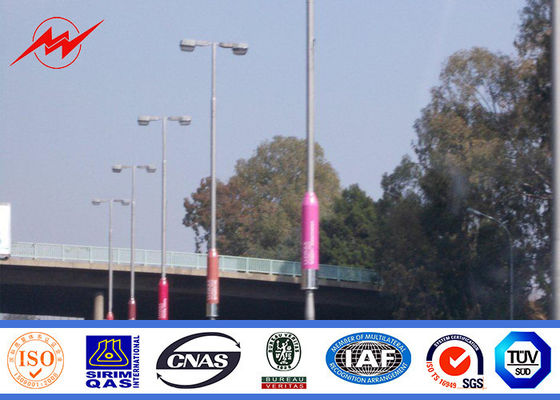 گالوانیزه Q235 10m با قطر 4 میلیمتری قطبهای نیمه هادی هشت ضلعی آویزان