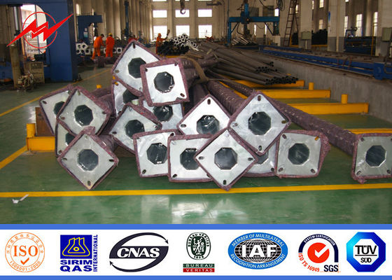 گالوانیزه Q235 10m با قطر 4 میلیمتری قطبهای نیمه هادی هشت ضلعی آویزان