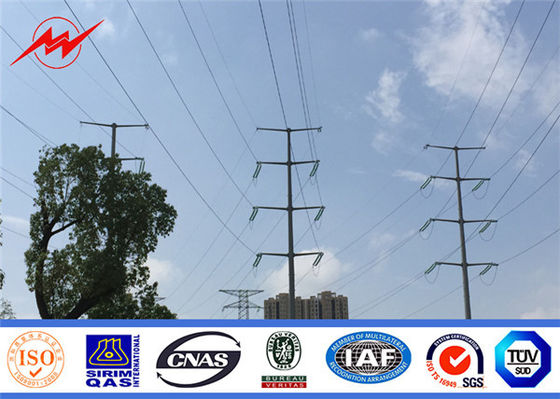 Q235 Q345 Q420 132kv قطب قدرت سودمند برج چند ضلعی برج گالوانیزه فولاد برق