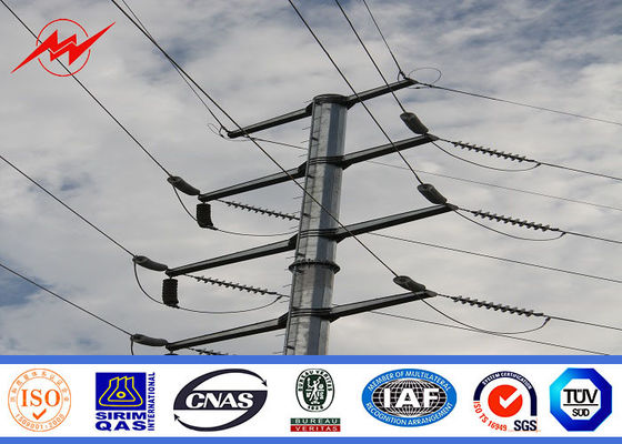 قطب های قدرت 11kv به 69kv گالوانیزه برای پروژه خط انتقال برق با سربار با قیر
