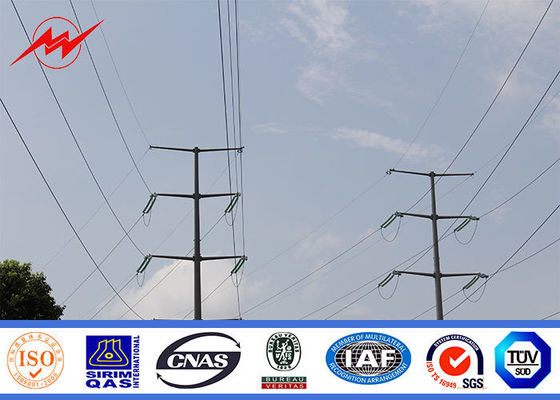 ASTM A572 گالوانیزه برق 10KV ~ 500KV HDG فولاد الکتریکی فولادی لوله برای خط انتقال قدرت
