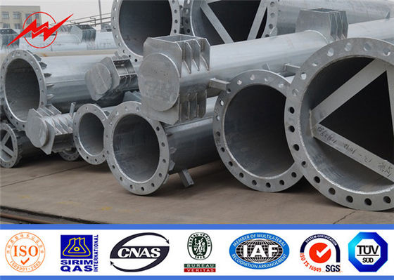 خط 30ft الکتریکی تلسکوپی فولاد سودمند قطب ولتاژ بالا ولتاژ انتقال قطب