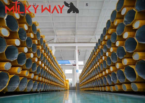 برج 50 فوت گالوانیزه هشت قلو تک قطب برای توزیع ارتباطات