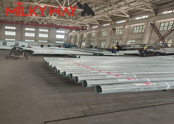 15M 8KN Gr65 قطب لوله ای فولادی برای بازار آفریقا با گواهینامه BV و ضخامت دیوار 3 میلی متر