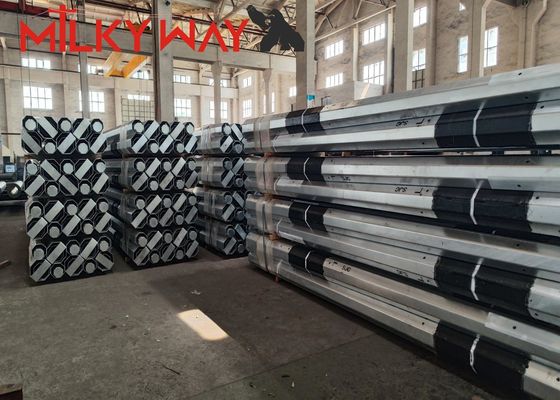 3.8mm 7.2mm 9m 11m مالزی hop dip galvanisation قطب های الکتریکی فولادی با FRP