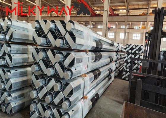 3.8mm 7.2mm 9m 11m مالزی hop dip galvanisation قطب های الکتریکی فولادی با FRP