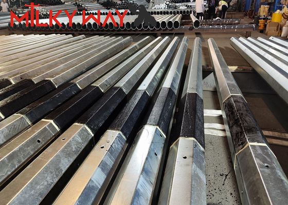 3.8mm 7.2mm 9m 11m مالزی hop dip galvanisation قطب های الکتریکی فولادی با FRP