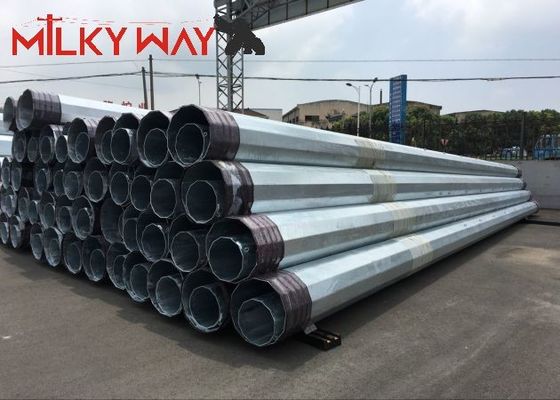 12M 16KN قطب الکتریکی لوله ای فولادی برای پروژه انتقال خط توزیع برق