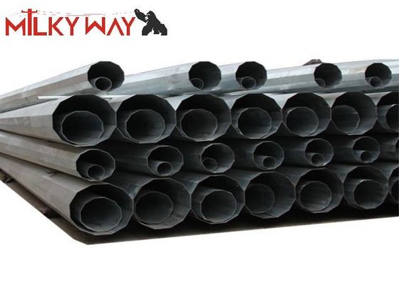 132KV ولتاژ بالا 15m ~ 30m قطب برق فولادی گرم آب دادن انتقال الکتریکی