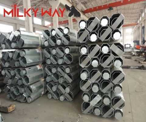 قطب های الکتریکی فولاد گالوانیزه گرم با FRP 3.8mm 7.2mm ضخامت 9m 11m طول استاندارد مالزی