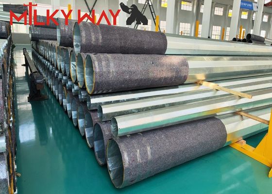 10.5m 138kv Hot Dip Galvanized Steel Power Pole for Transmission Line with Wind Speed 160 Km/Hour and Earthquake Resistant Design