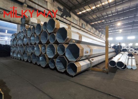 Hot Dip Galvanized Steel Power Pole with 15 Years Warranty and 160 Km/Hour Wind Speed for Electricity Distribution