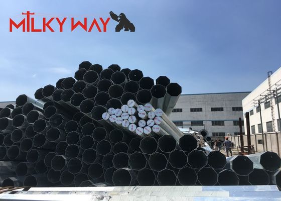 خط انتقال 35FT 70FT 90FT قطب برق فولادی گالوانیزه با بتوم برای انتقال برق