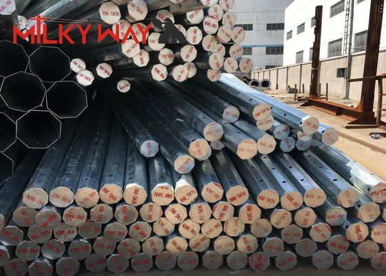 خط انتقال 35FT 70FT 90FT قطب برق فولادی گالوانیزه با بتوم برای انتقال برق
