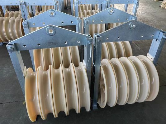 660mm*100mm Nylon Cable Pulley 220V Stringing Block for Construction Works