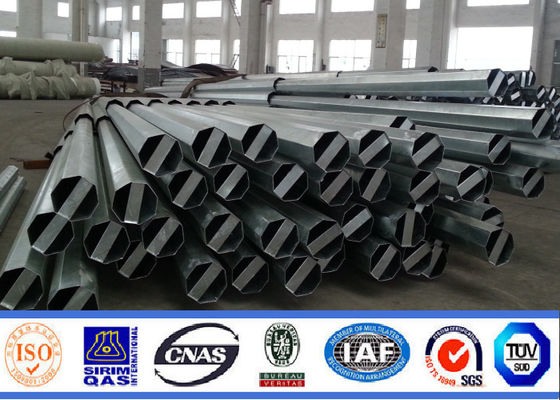 قطب برق هشت گوشه ای 50FT برای انتقال قدرت 10 KV 550 KV 1.8 عامل ایمنی