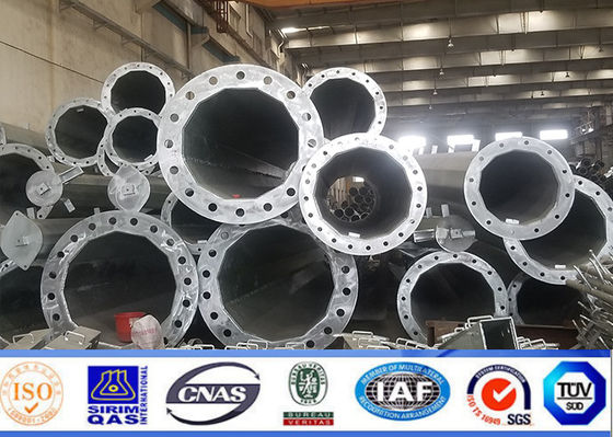 برج تک قطبی Gr65 100FT MV Galvanized Q235