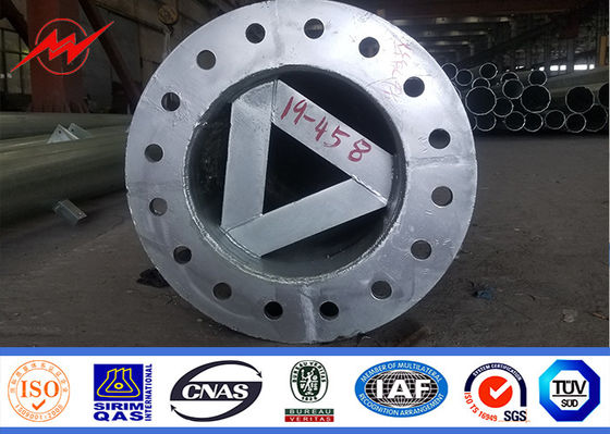 برج تک قطبی Gr65 100FT MV Galvanized Q235