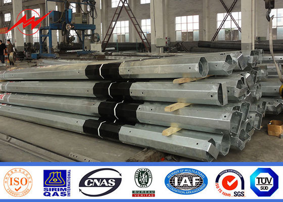 33KV خط گالوانیزه انتقال قطب برق فولاد توبولر توزیع الکتریکی هشت گوشه ای
